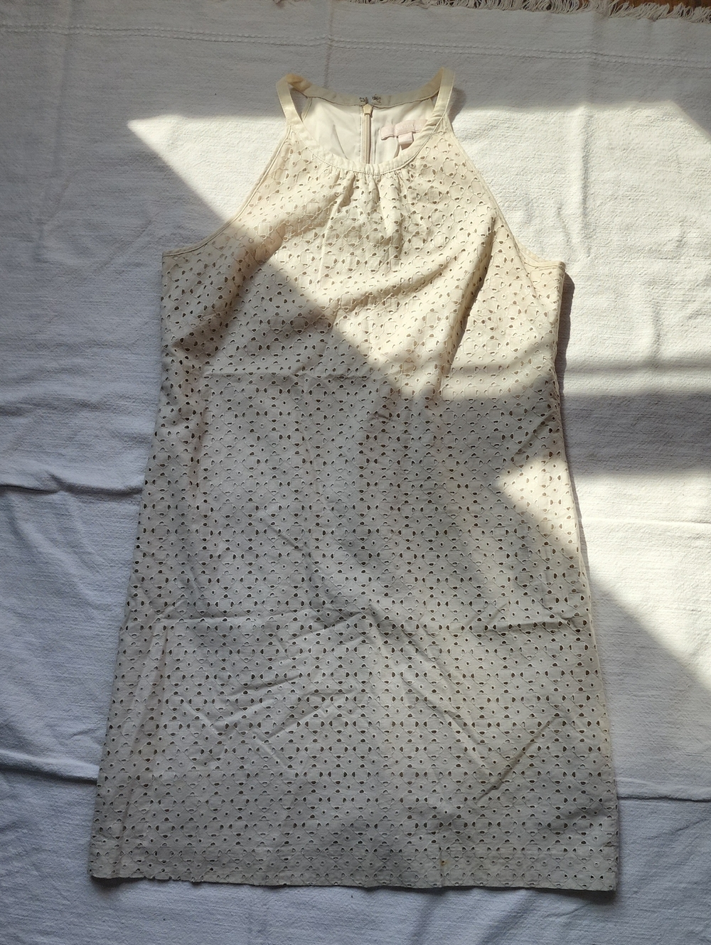 Banana Republic Cream Eyelet Halter Shift